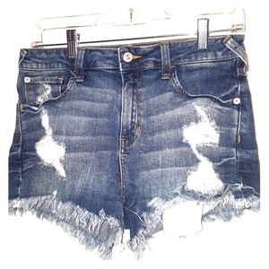 Just USA Denim Distressed High Rise Shorts